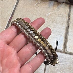 Lucky brand mixed metal leather Bracelet